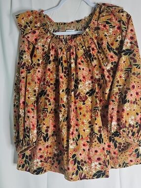 Sonoma Floral Smocked Top in Pink, Mustard, Olive